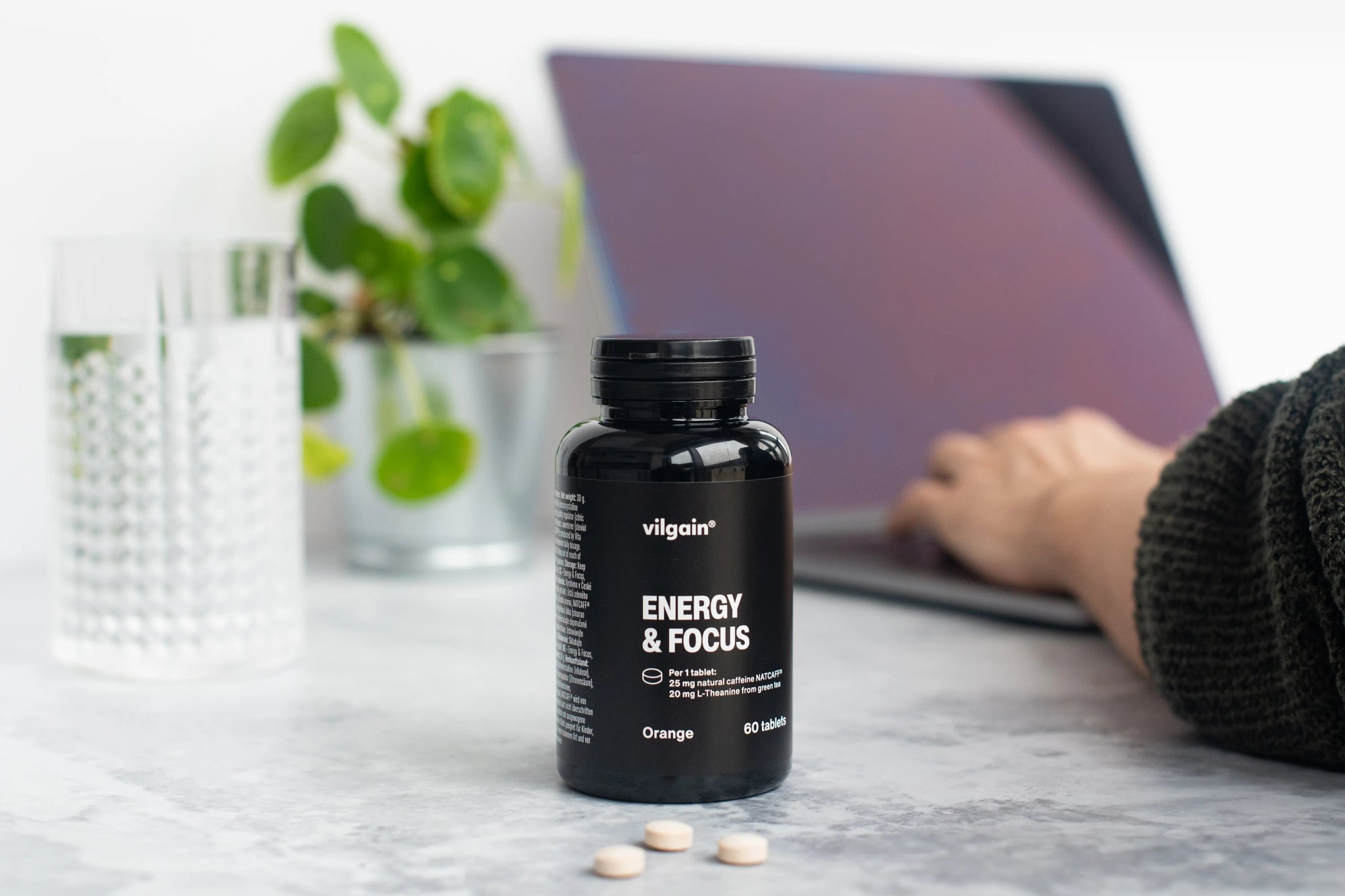 Energy & Focus Tabs – Orange – kofeino, L - teanino ir L - tirozino tabletės koncentracijai ir budrumui palaikyti, saldintos stevija - Realsport.lt