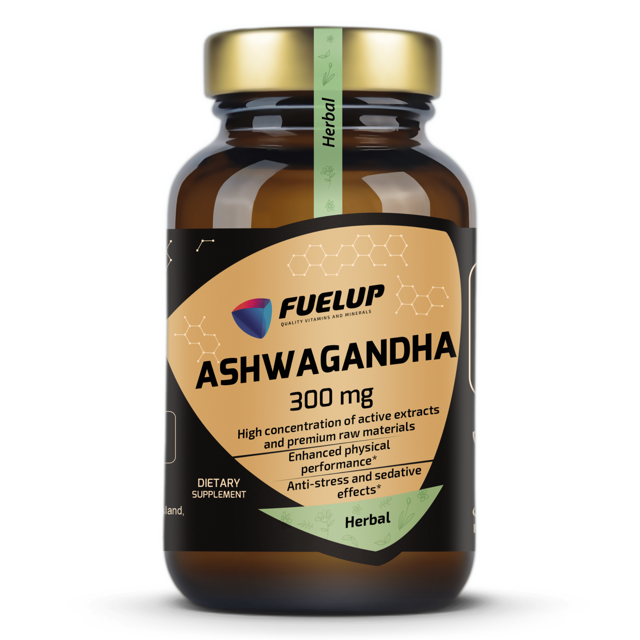 FuelUp Ashwagandha 300 mg – stresui, nervų sistemai ir emocinei pusiausvyrai (60 kapsulių) - Realsport.lt
