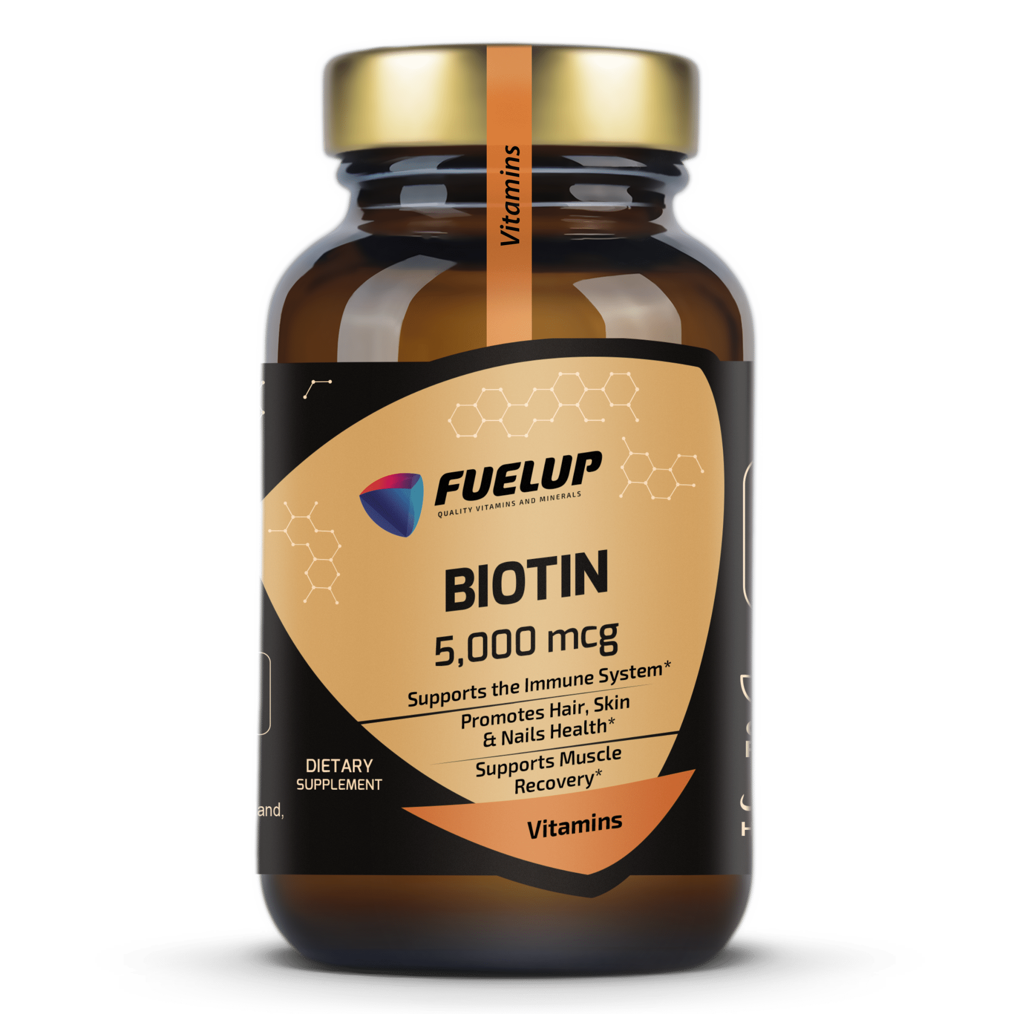 FuelUp Biotinas 5000 µg 60 caps.– plaukams, odai ir nagams - Realsport.lt