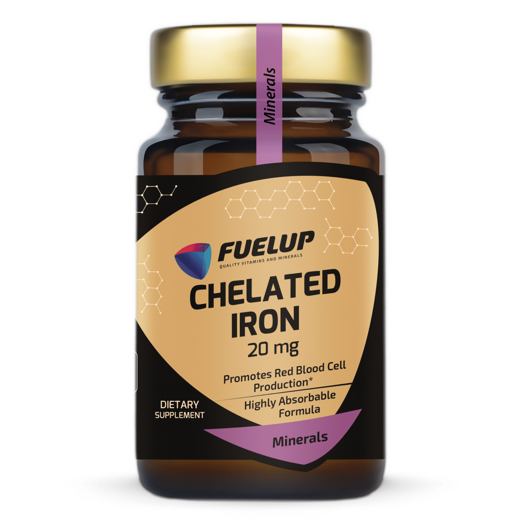 FuelUp Chelatuota geležis 20 mg 30kaps – gerai pasisavinama forma kraujui ir energijai - Realsport.lt