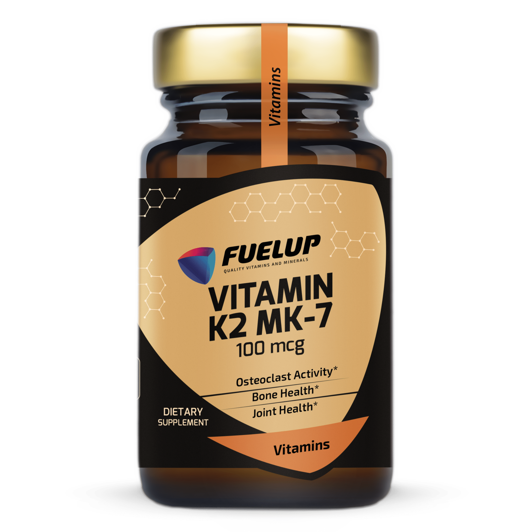 FuelUp Vitamin K2 MK - 7 100 mcg 60 kaps – vitaminas kaulams ir kalcio apykaitai - Realsport.lt