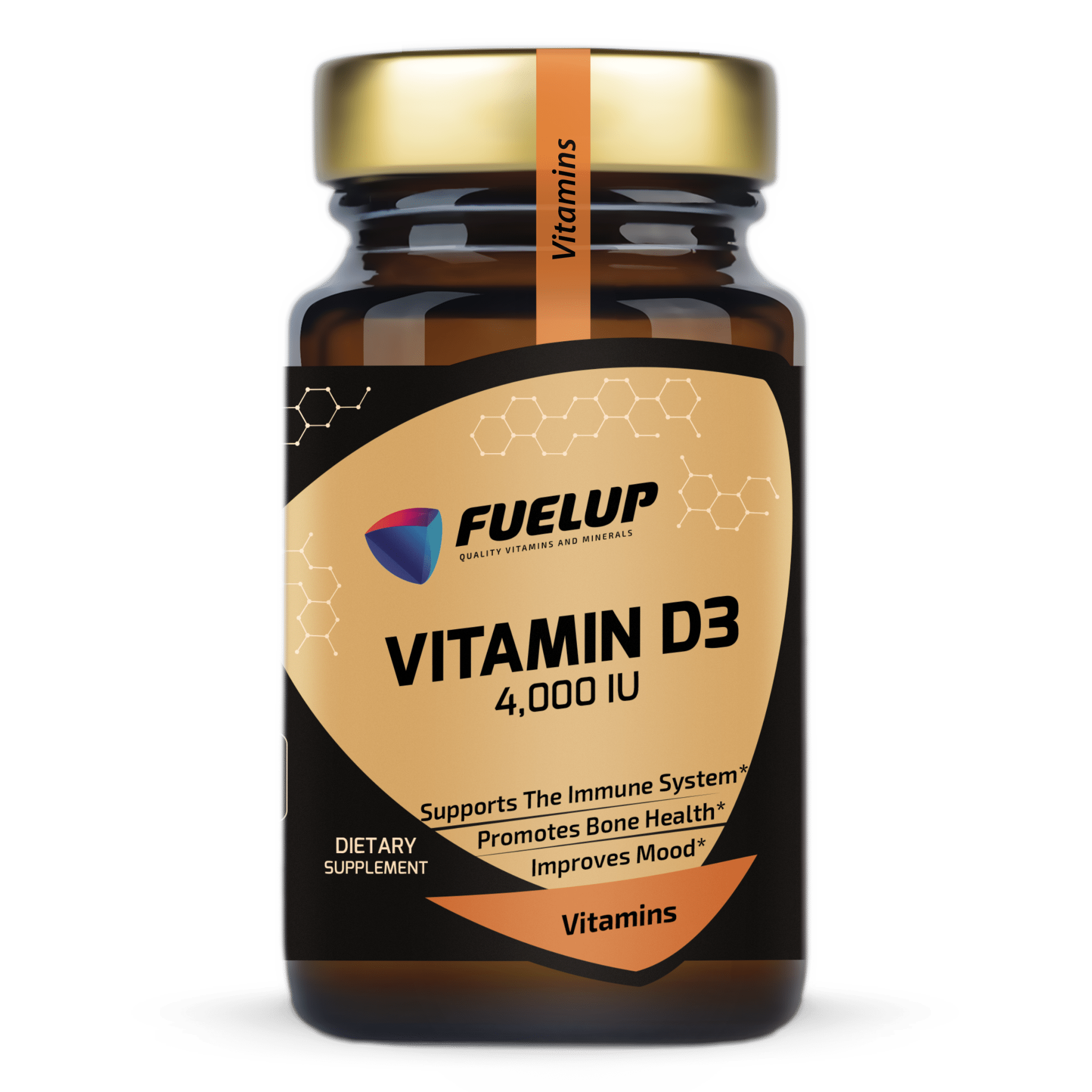 FuelUp Vitaminas D3 4000 IU 120kaps.– stipri imuninės sistemos ir kaulų palaikymo formulė - Realsport.lt