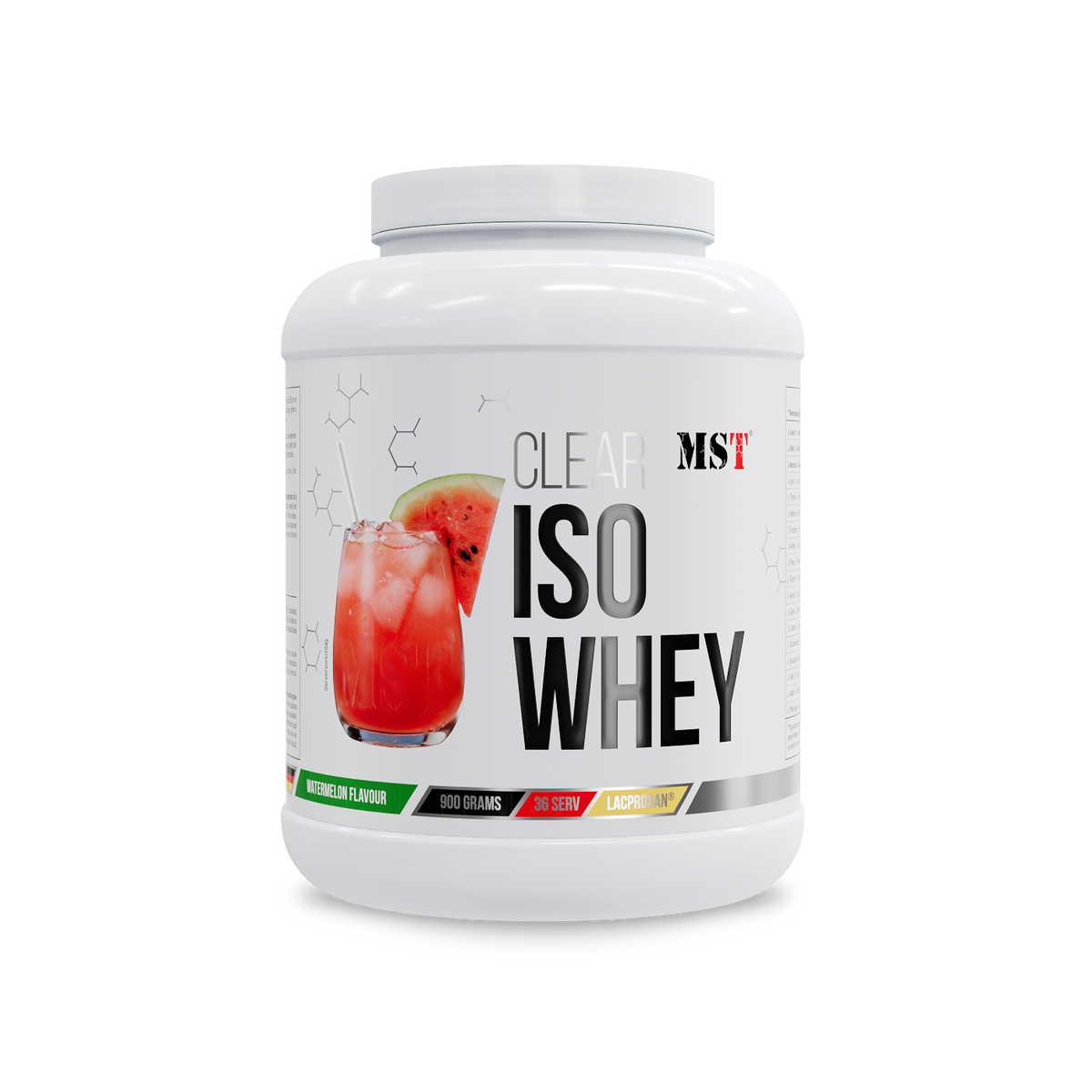 MST Clear ISO Whey 900 g arbūzų skonio pakuotė