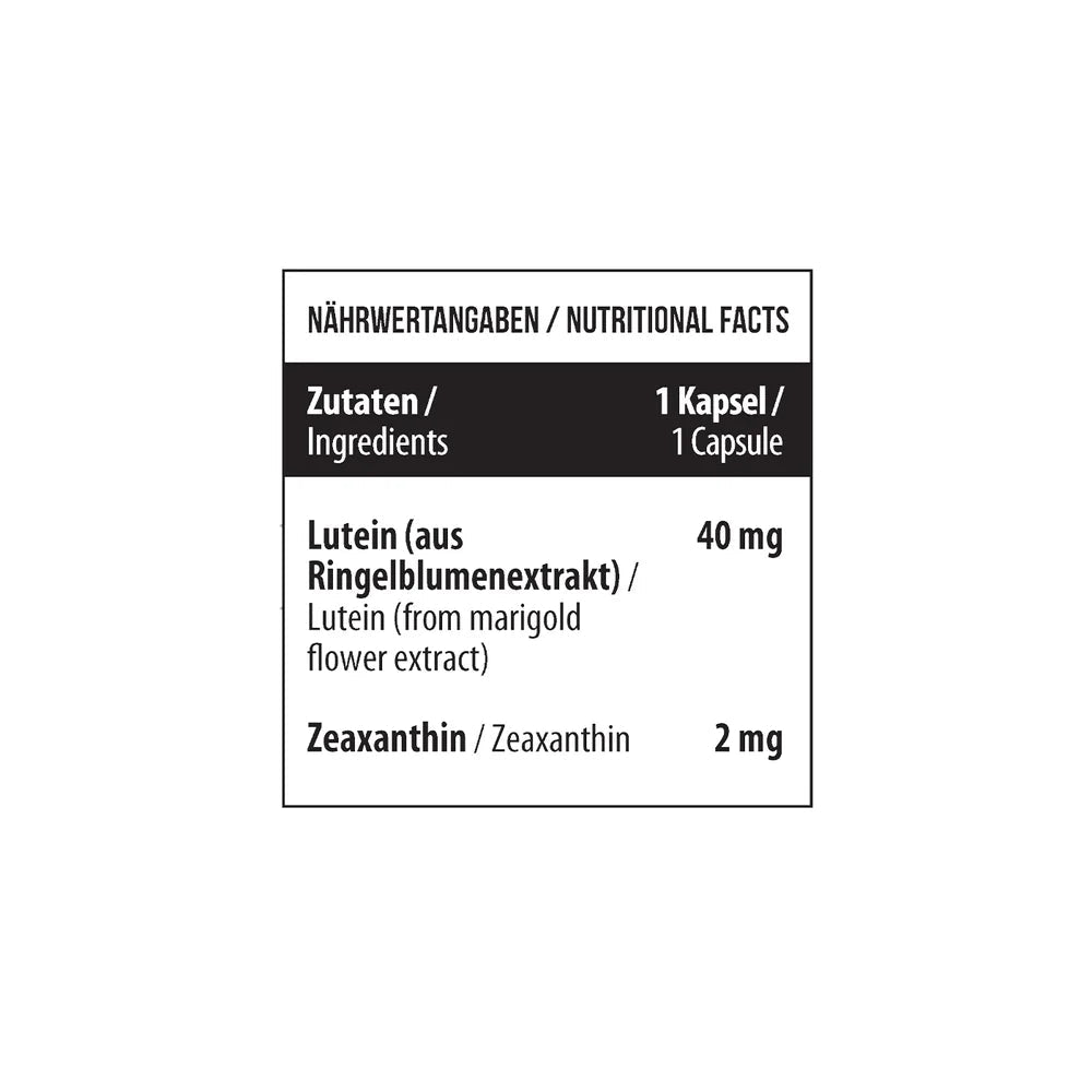 MST Lutein 40 mg + Zeaxanthin – liuteinas ir zeaksantinas regėjimui (60 minkštųjų kapsulių) - Realsport.lt