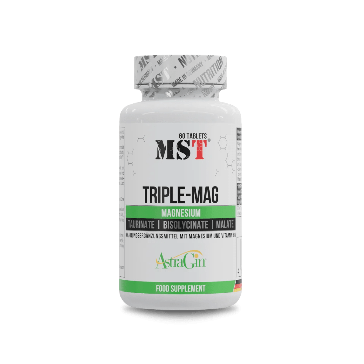 MST Triple Mag 60 Tabl. 3 magnio formų kompleksas nervų sistemai, raumenims ir atsistatymui - Realsport.lt