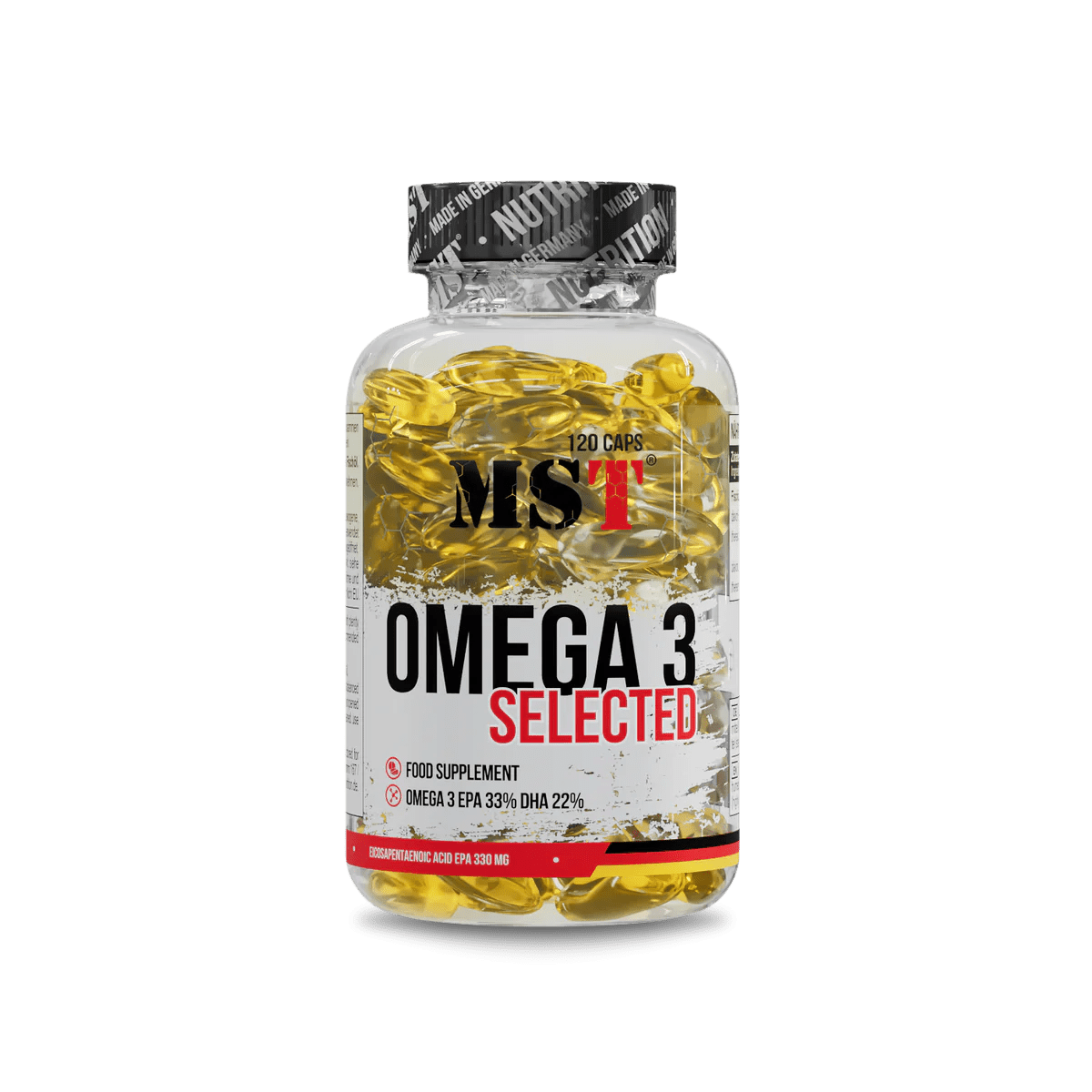 Omega-3 Selected – didelės koncentracijos žuvų taukai kapsulėmis, 120 kapsulių buteliukas.