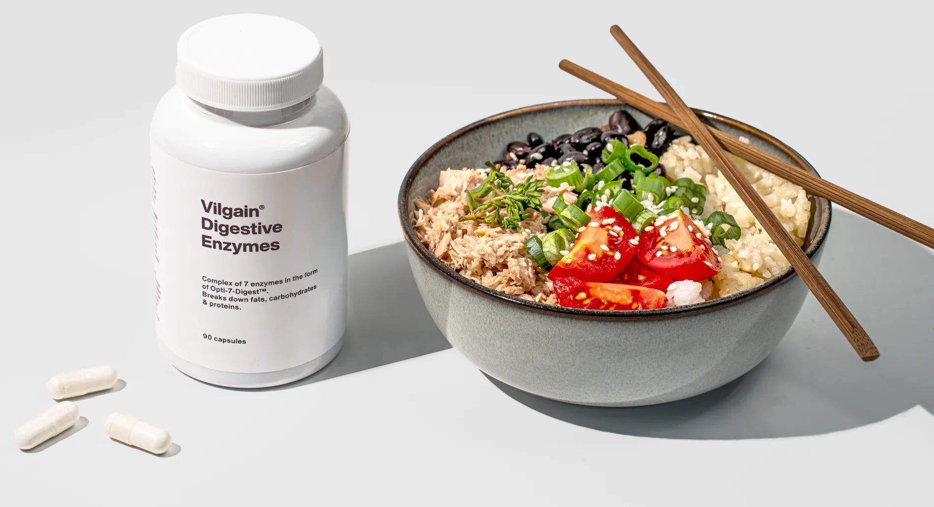 Vilgain Digestive Enzymes – augalinės kilmės virškinimo fermentų kompleksas (90 kapsulių) - Realsport.lt