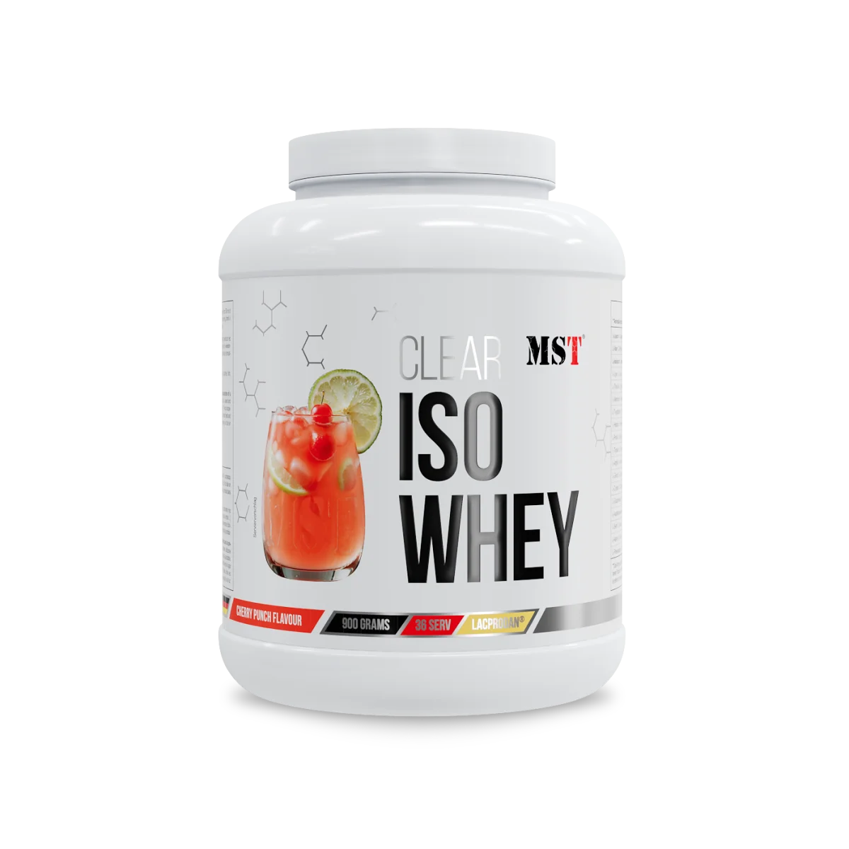 MST Clear ISO Whey – skaidrus išrūgų baltymų izoliatas (900 g)