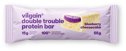 Double Trouble Bar Caramel & Peanuts – baltyminis batonėlis su karamele ir žemės riešutais (55 g) - Realsport.lt