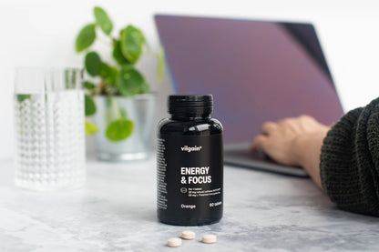 Energy & Focus Tabs – Orange – kofeino, L - teanino ir L - tirozino tabletės koncentracijai ir budrumui palaikyti, saldintos stevija - Realsport.lt