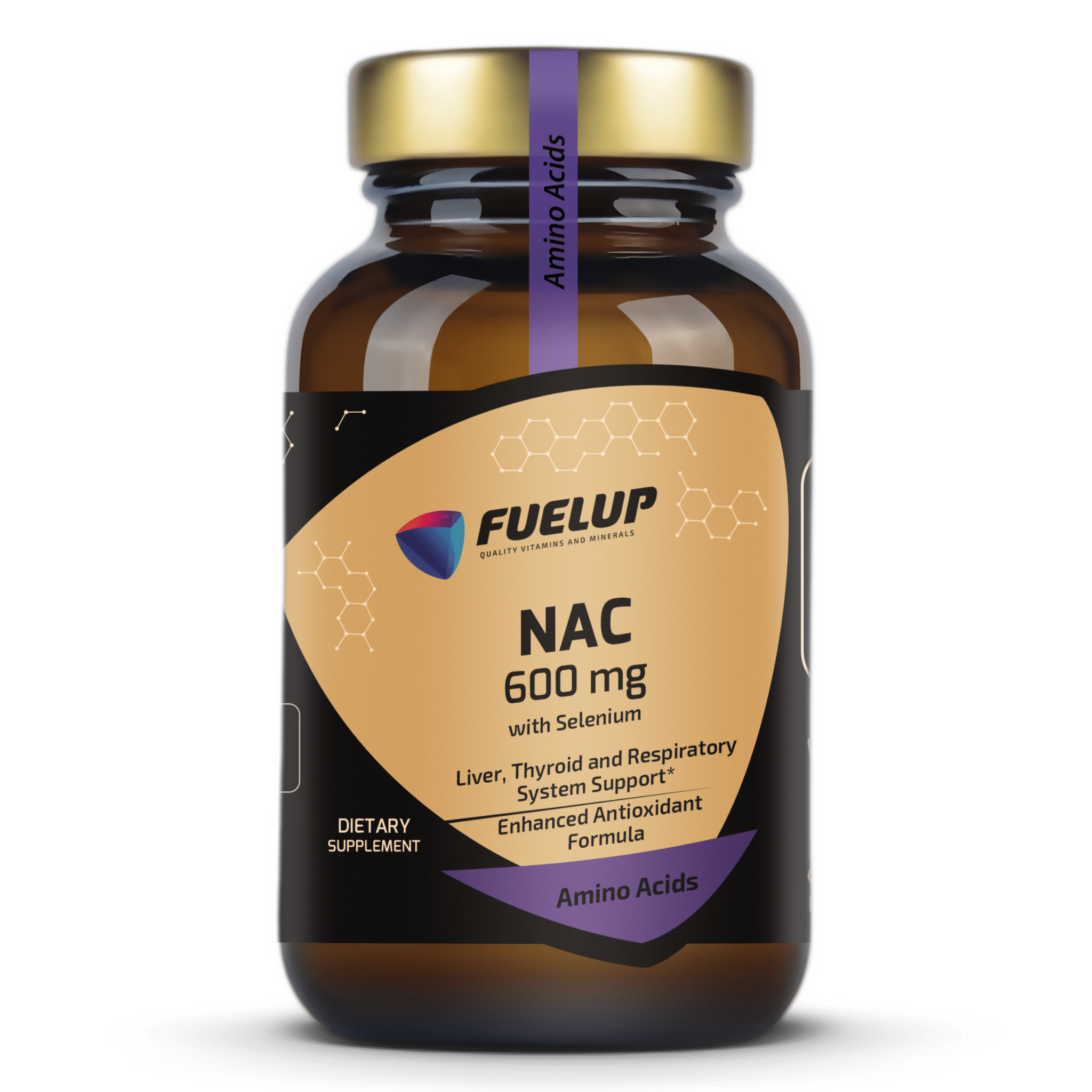 FuelUp NAC 600 mg su Selenu 60 kaps – antioksidacinis palaikymas - Realsport.lt
