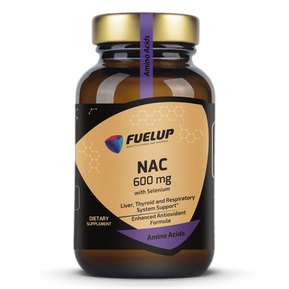 FuelUp NAC 600 mg su Selenu 60 kaps – antioksidacinis palaikymas - Realsport.lt
