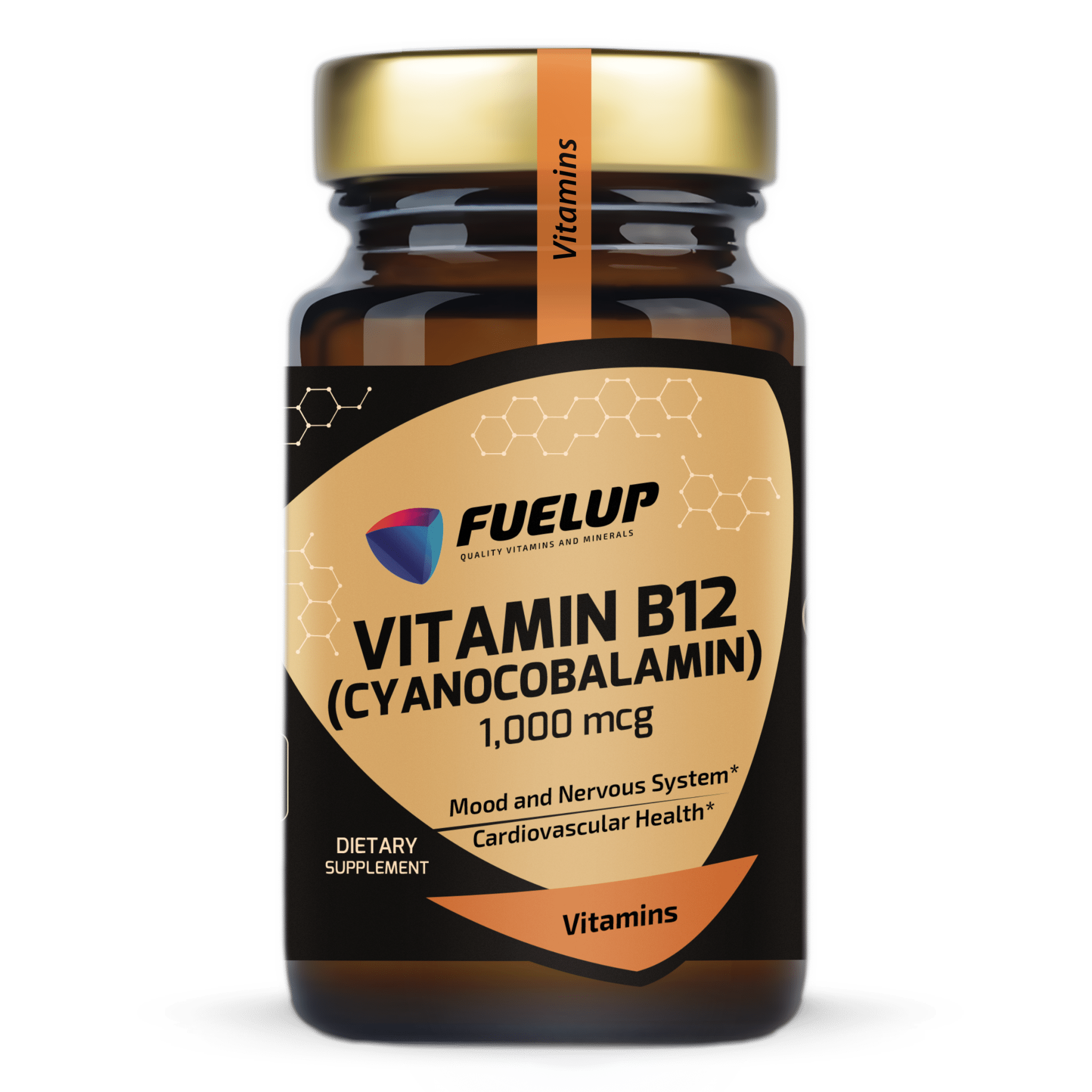 FUELUP Vitamin B12 (Cyanocobalamin) 1000 mcg – 100 tablečių - Realsport.lt