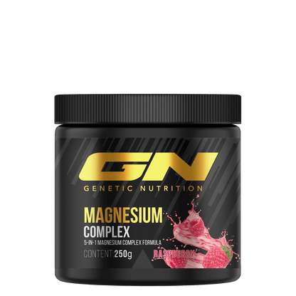 GN Laboratories magnio kompleksas 5-in-1 aviečių skonis, 250g maisto papildas miltelių pavidalu.