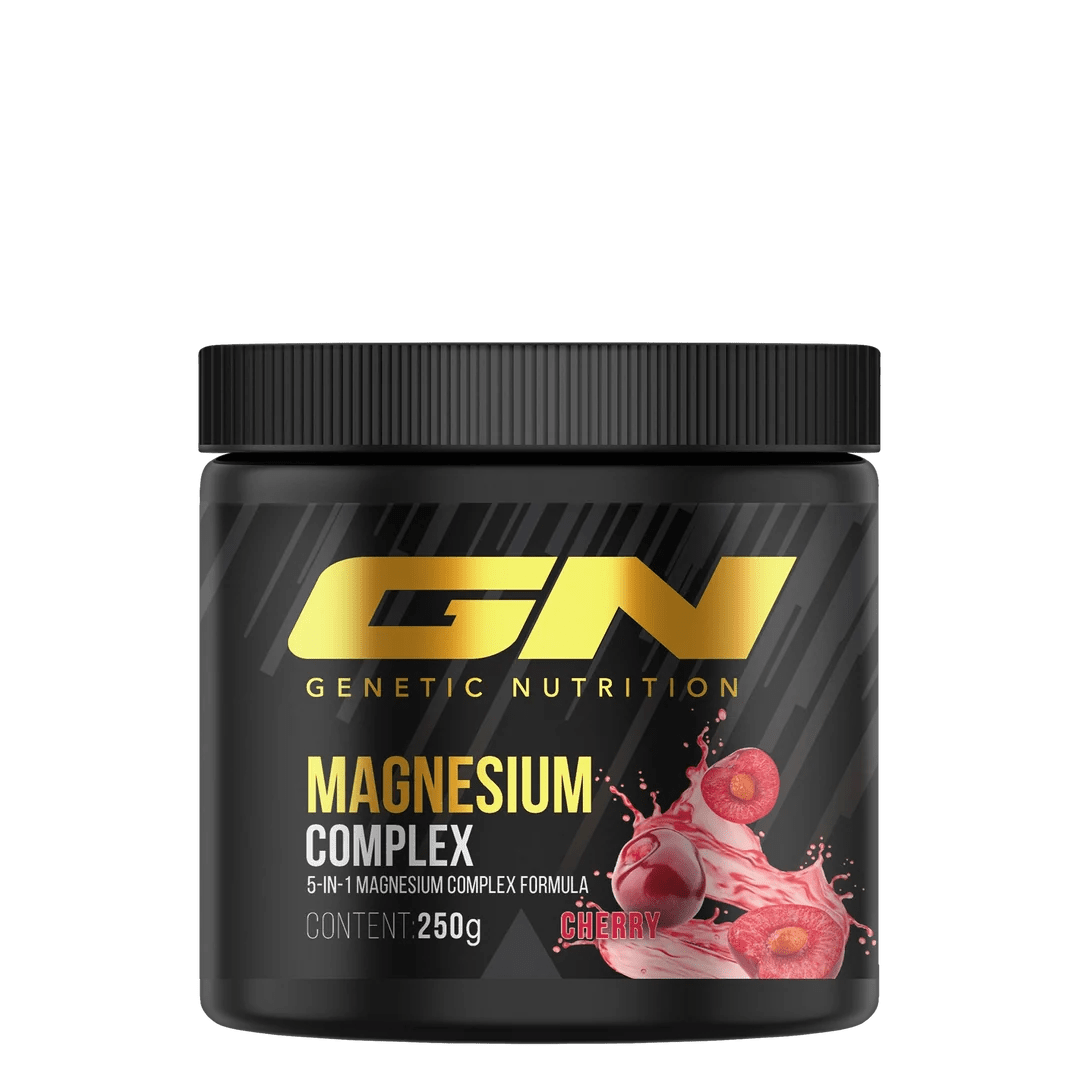 GN Laboratories magnio kompleksas 5-in-1 vyšnių skonio, 250 g pakuotė, maisto papildas miltelių pavidalu.