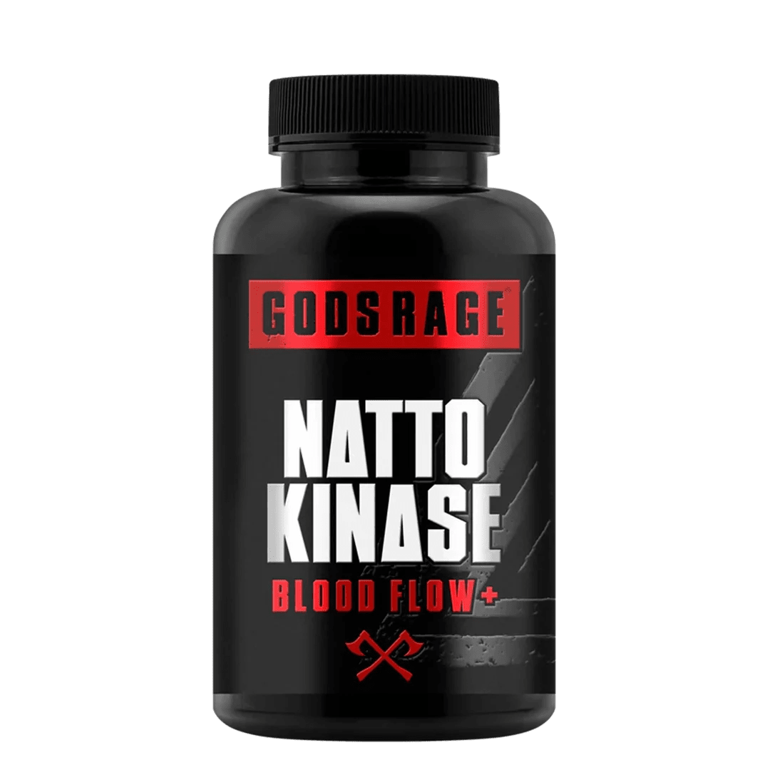 Gods Rage Nattokinase – nattokinase maisto papildas kapsulėmis, skirtas geresniam kraujo cirkuliacijai.