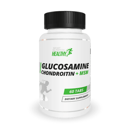 Healthy Glucosamine + Chondroitin + MSM – sąnarių sveikatai, 60 tablečių - Realsport.lt