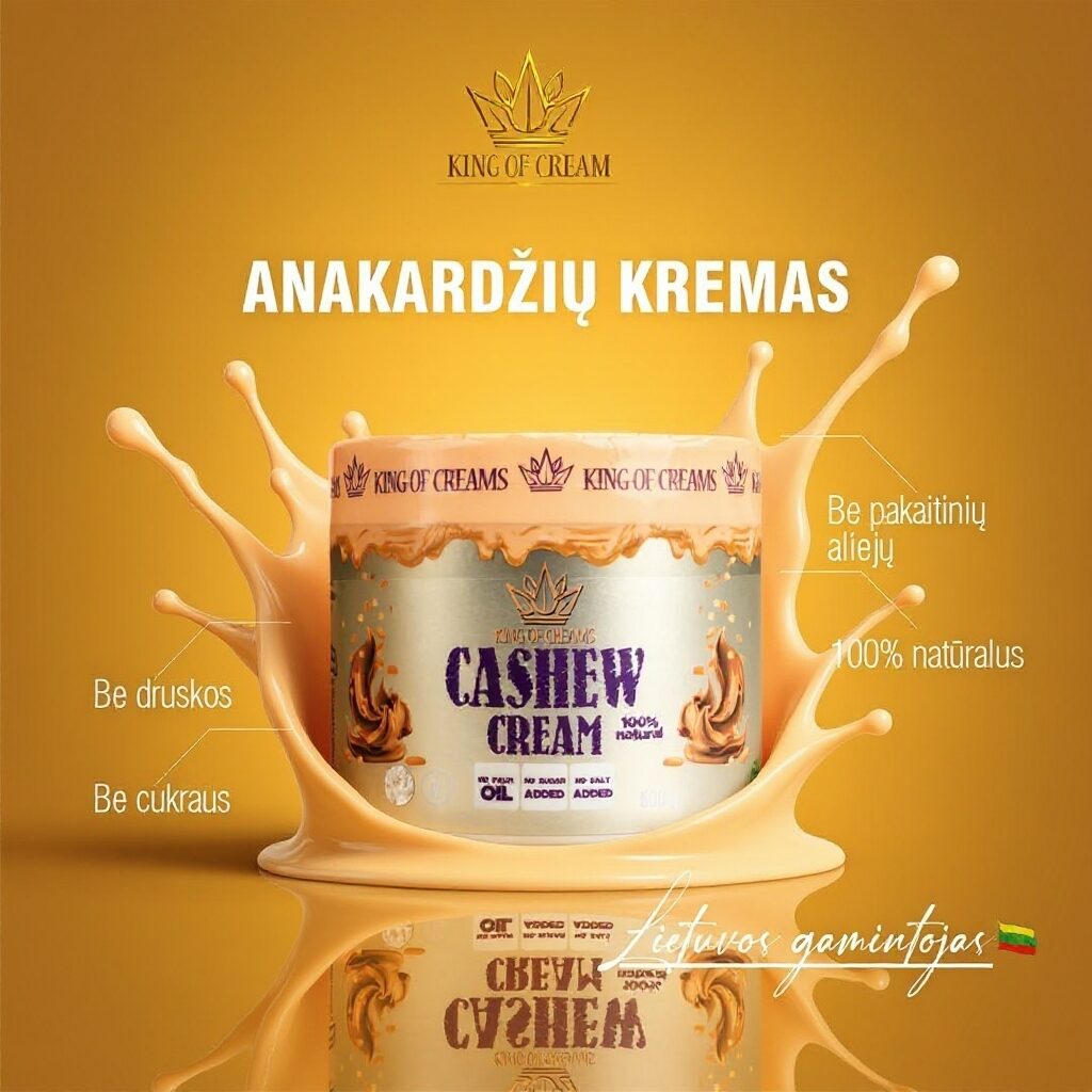 King of Creams® natūralus anakardžių kremas - Realsport.lt