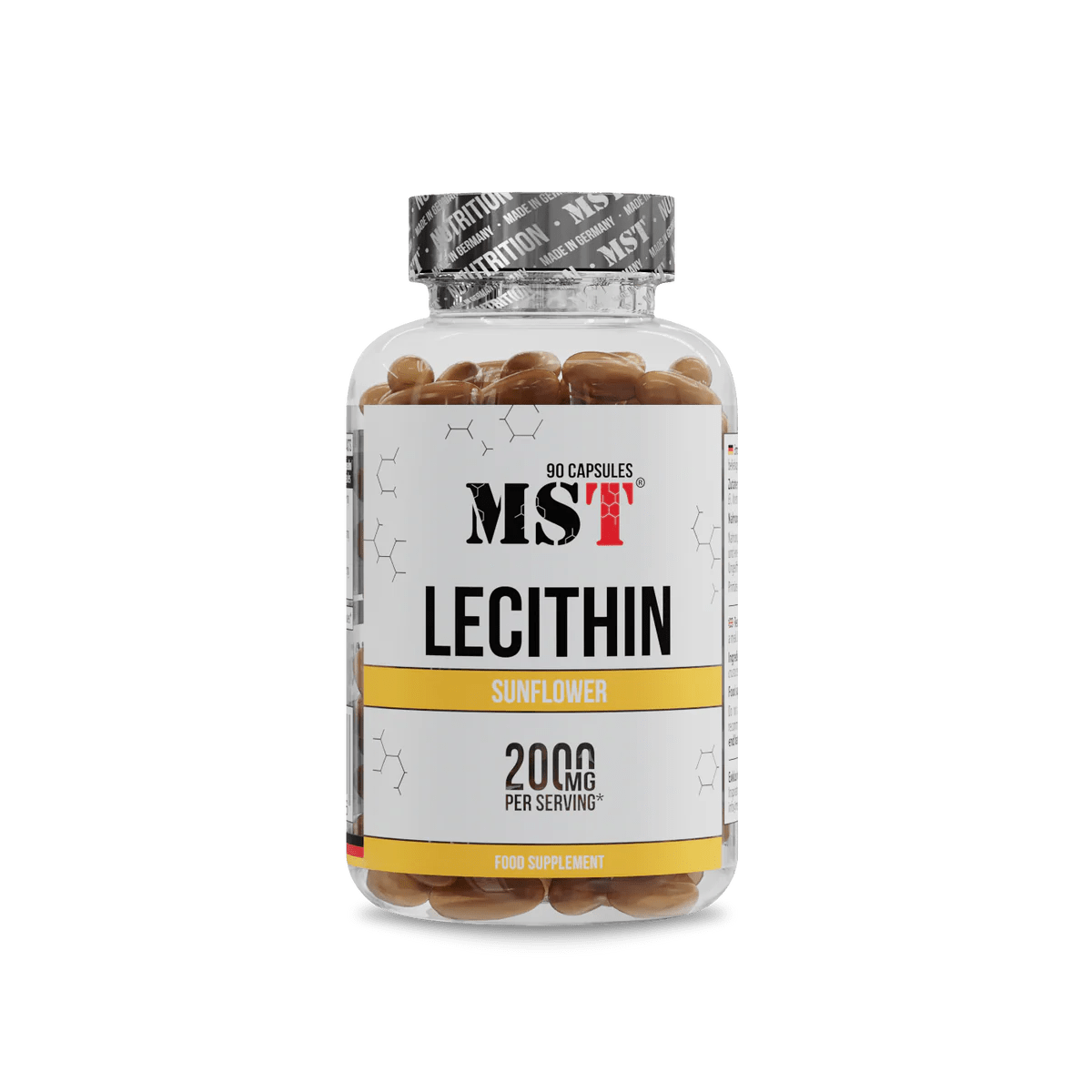 Lecithin Sunflower 2160 mg (90 kapsulių) – Natūralus palaikymas smegenų veiklai, kepenims ir ląstelių funkcijai - Realsport.lt