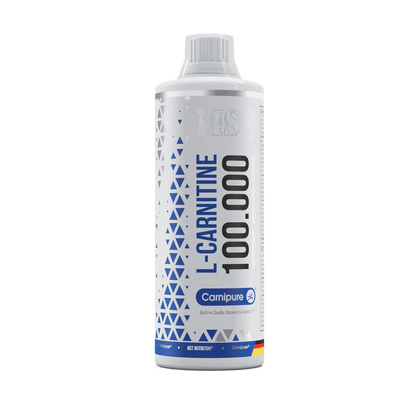 MST L-Carnitine Carnipure 100.000 liquid bottle for energy and fat metabolism support.