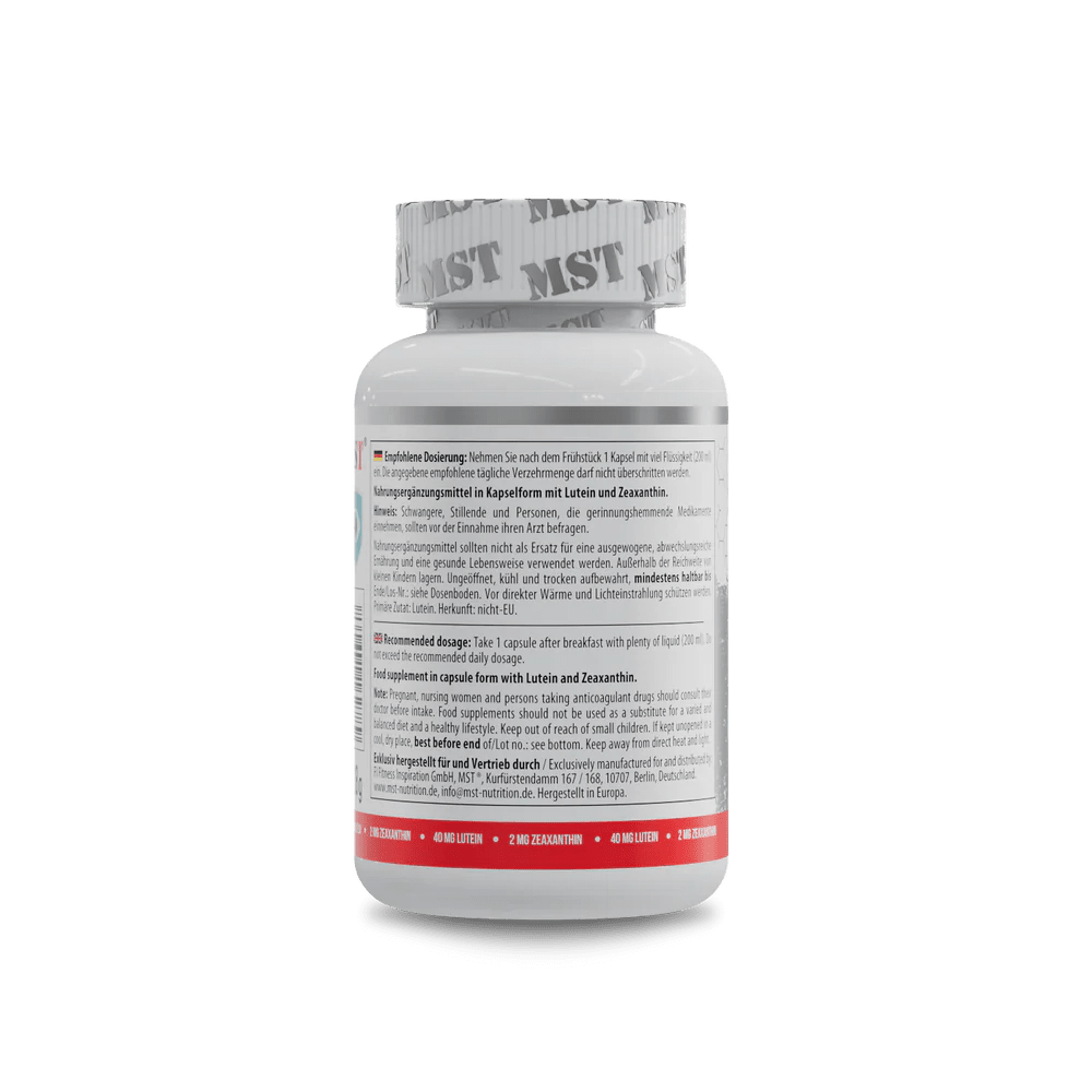 MST Lutein 40 mg + Zeaxanthin – liuteinas ir zeaksantinas regėjimui (60 minkštųjų kapsulių) - Realsport.lt