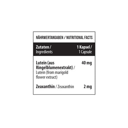 MST Lutein 40 mg + Zeaxanthin – liuteinas ir zeaksantinas regėjimui (60 minkštųjų kapsulių) - Realsport.lt