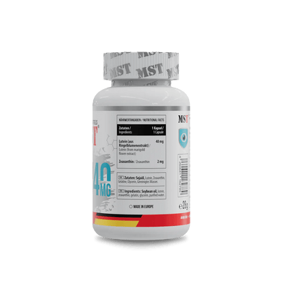 MST Lutein 40 mg + Zeaxanthin – liuteinas ir zeaksantinas regėjimui (60 minkštųjų kapsulių) - Realsport.lt