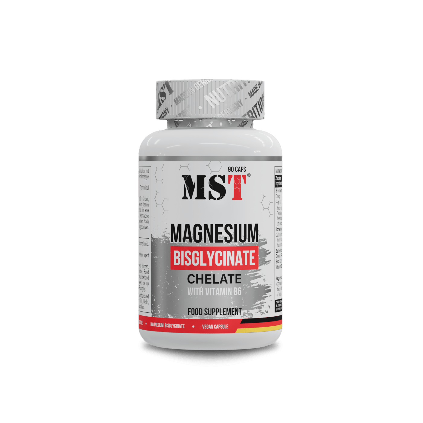 MST Magnesium Bisglycinate chelate + Vitamin B6 90 kaps. - Realsport.lt