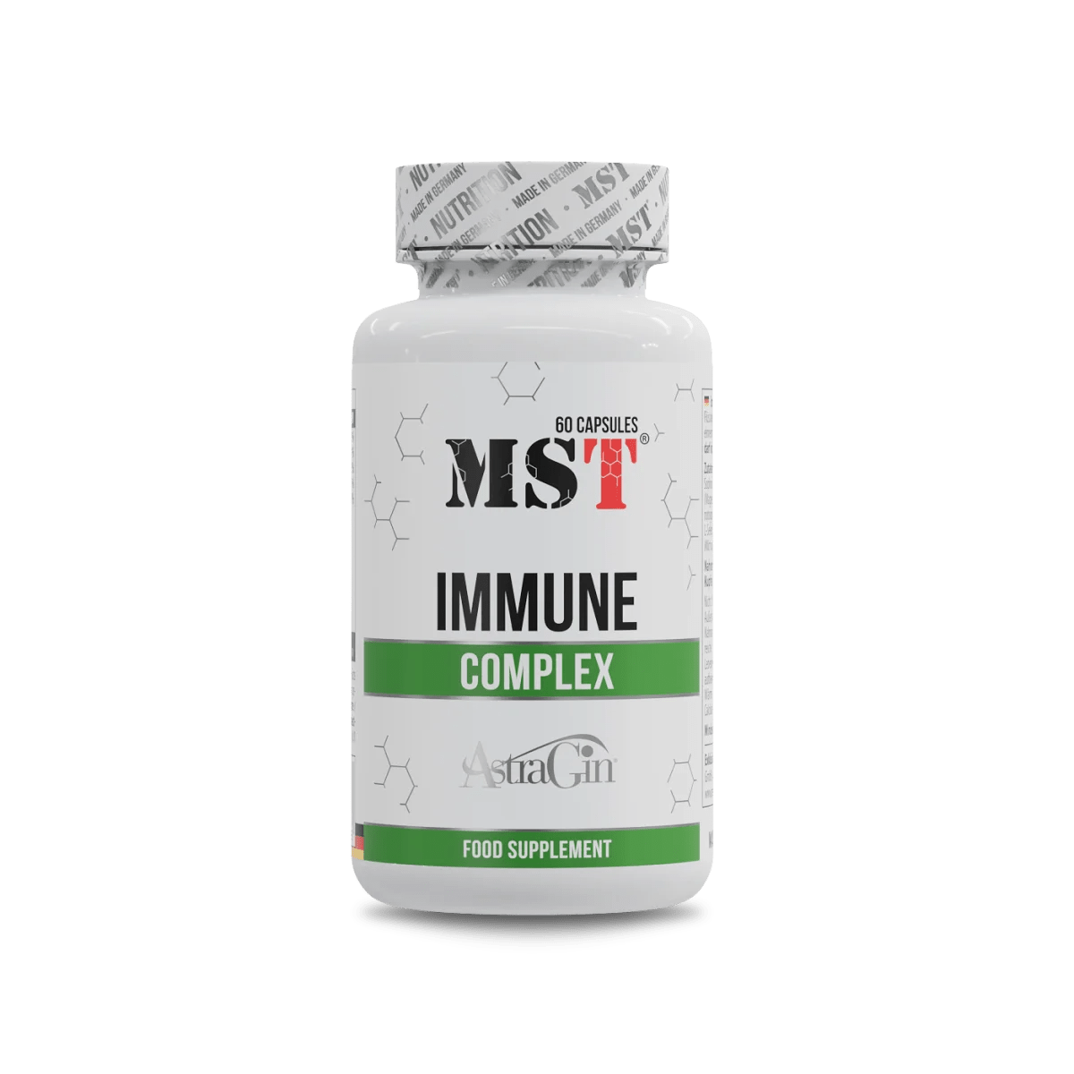MST Immune Complex food supplement bottle with 60 capsules for immune support