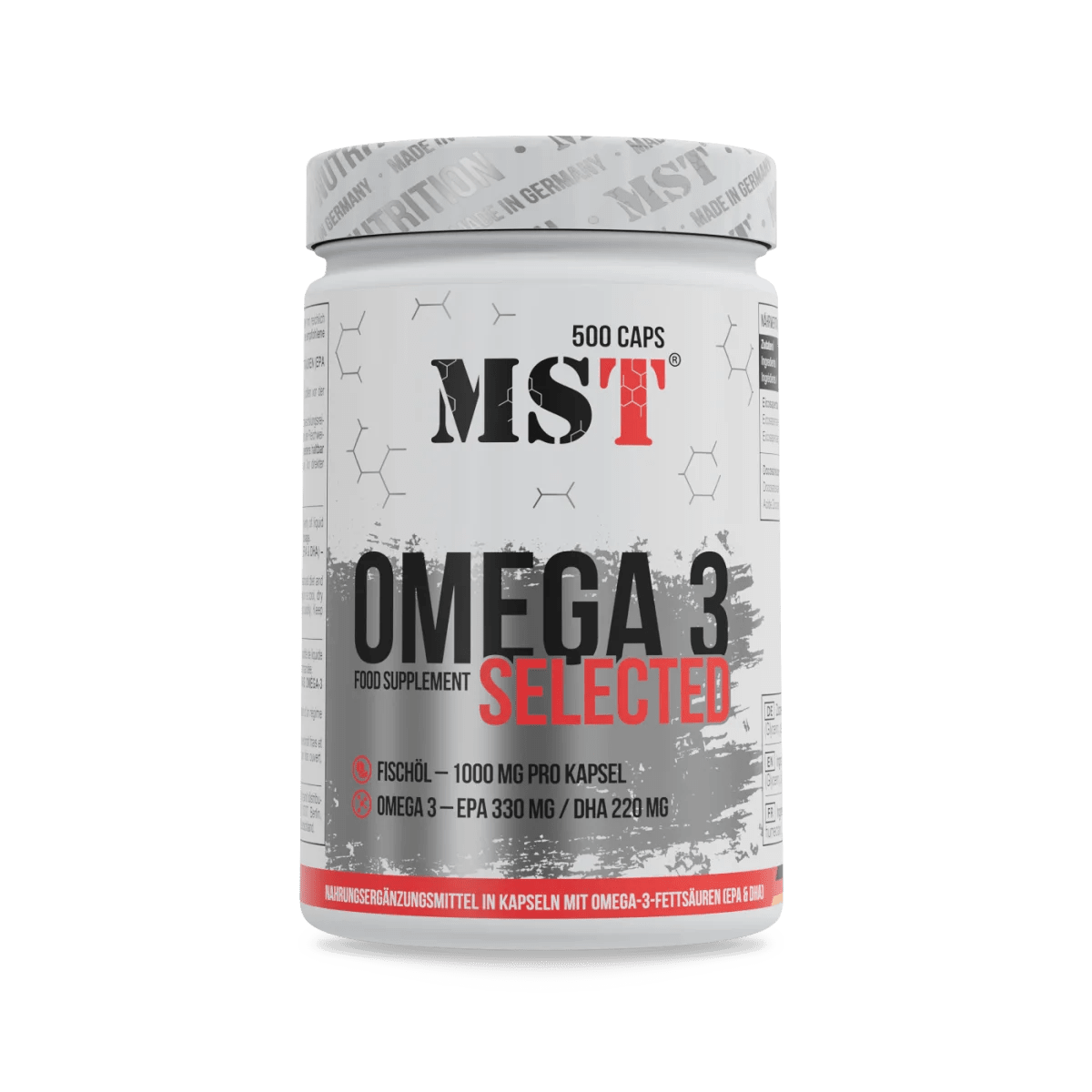 MST Omega-3 Selected – Omega-3 riebalų rūgštys 500 kapsulių - Realsport.lt