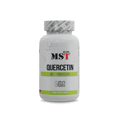 MST Quercetin with Bromelain food supplement capsule bottle, 60 caps, 50mg, antioksidacinė apsauga ir imunitetas