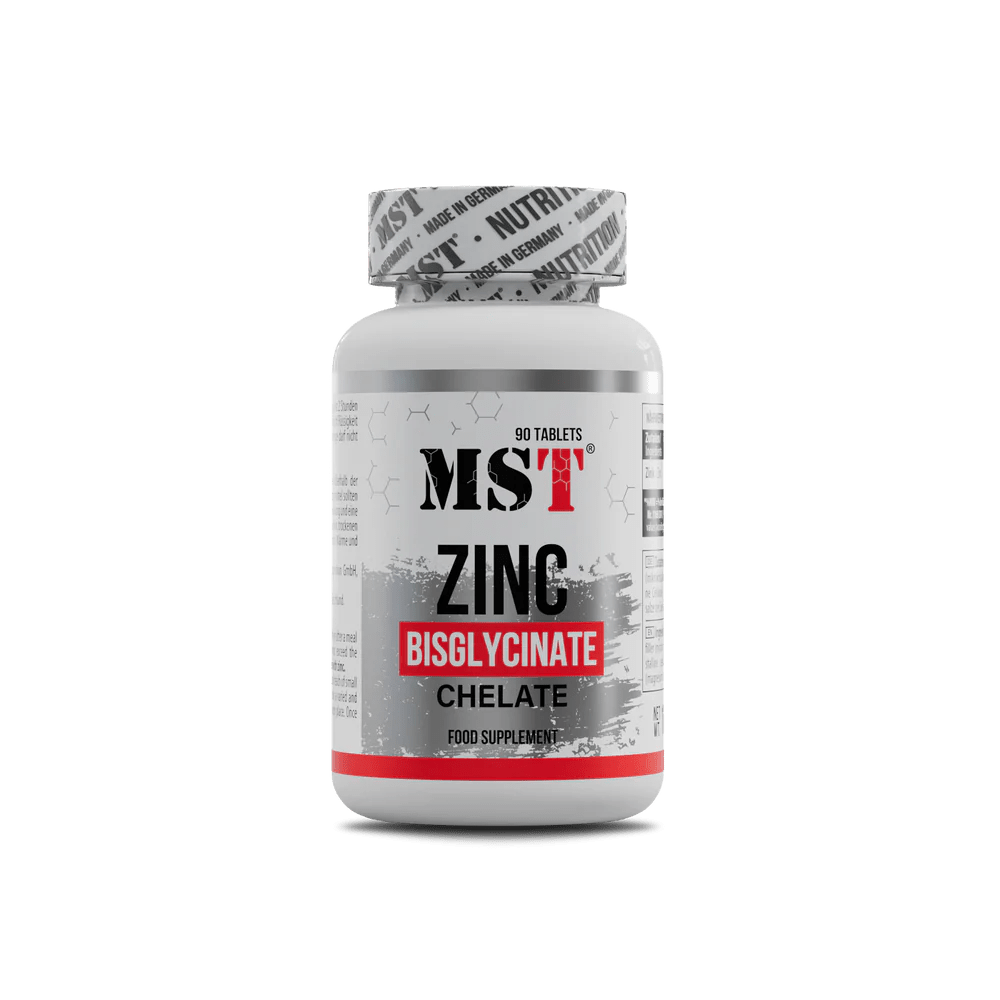 MST Zinc Chelate Bisglycinate bottle with 90 tablets for dietary supplementation