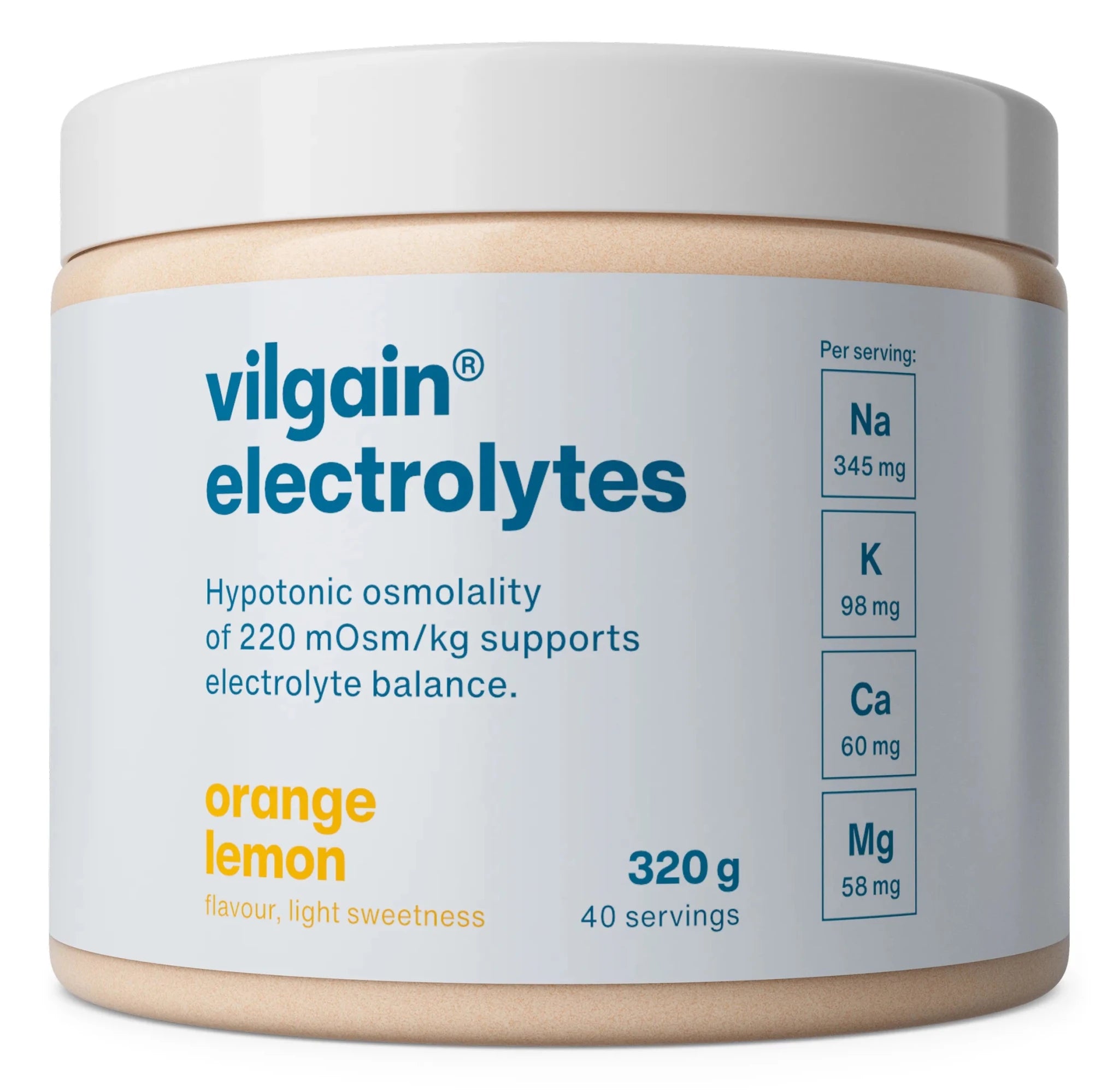 Vilgain Electrolytes – hipotoninis elektrolitų gėrimas hidratacijai (320 g) - Realsport.lt