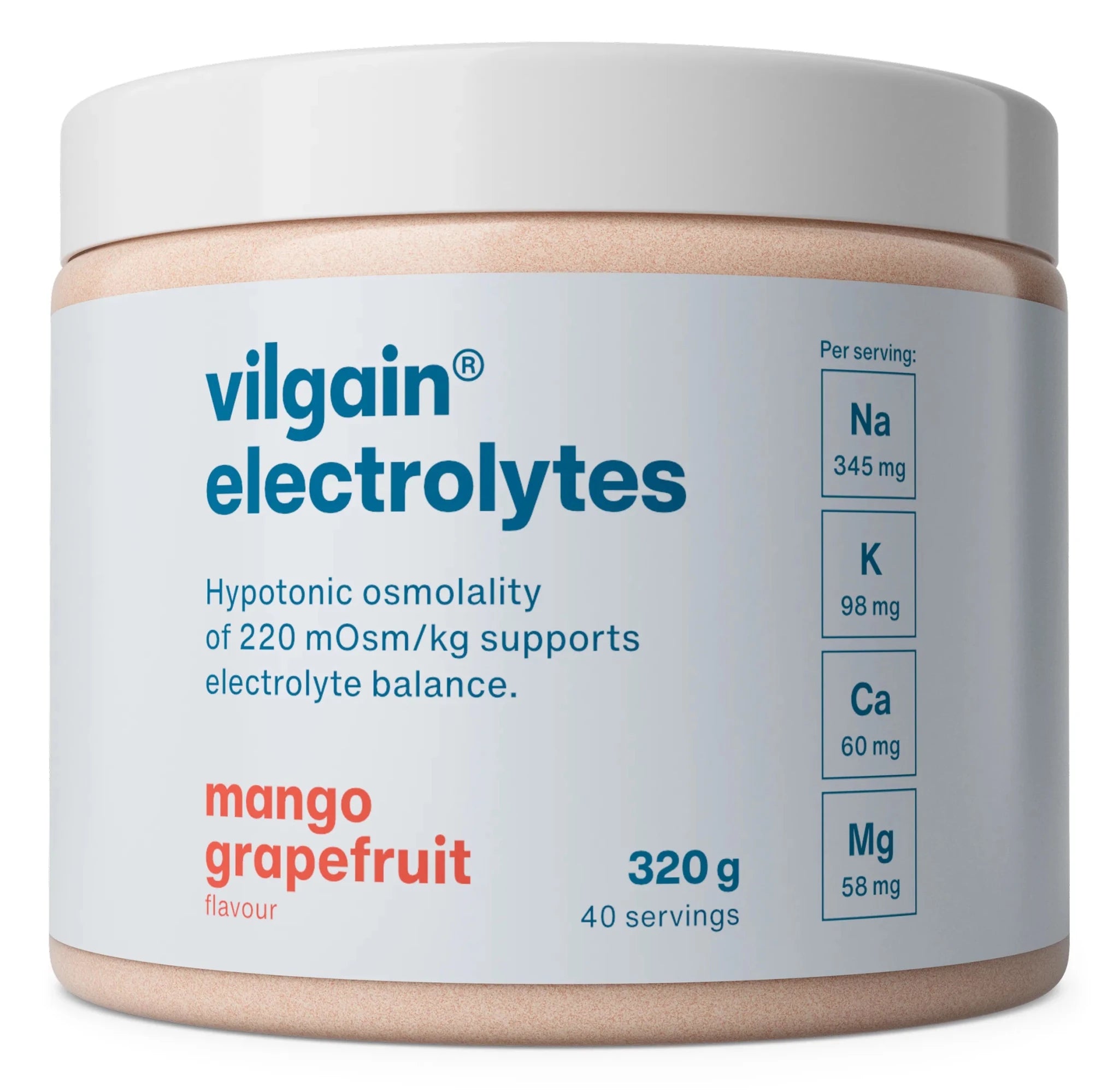 Vilgain Electrolytes – hipotoninis elektrolitų gėrimas hidratacijai (320 g) - Realsport.lt