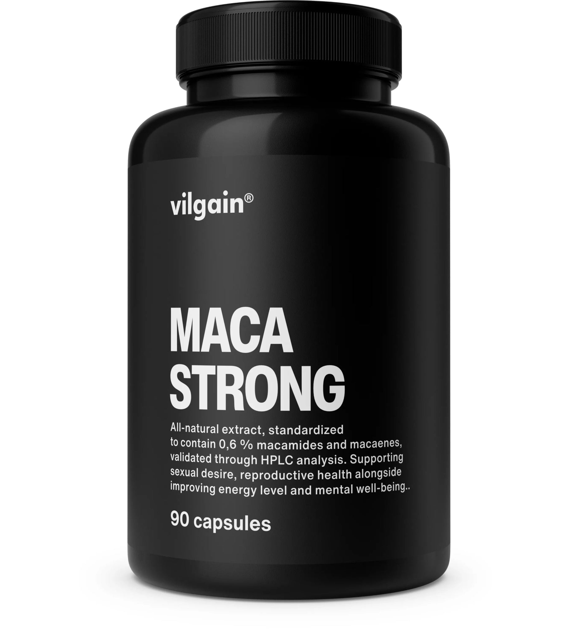 VILGAIN Maca Strong - Stiprus geltonosios macos ekstraktas energijai, gyvybingumui ir seksualinei sveikatai - Realsport.lt