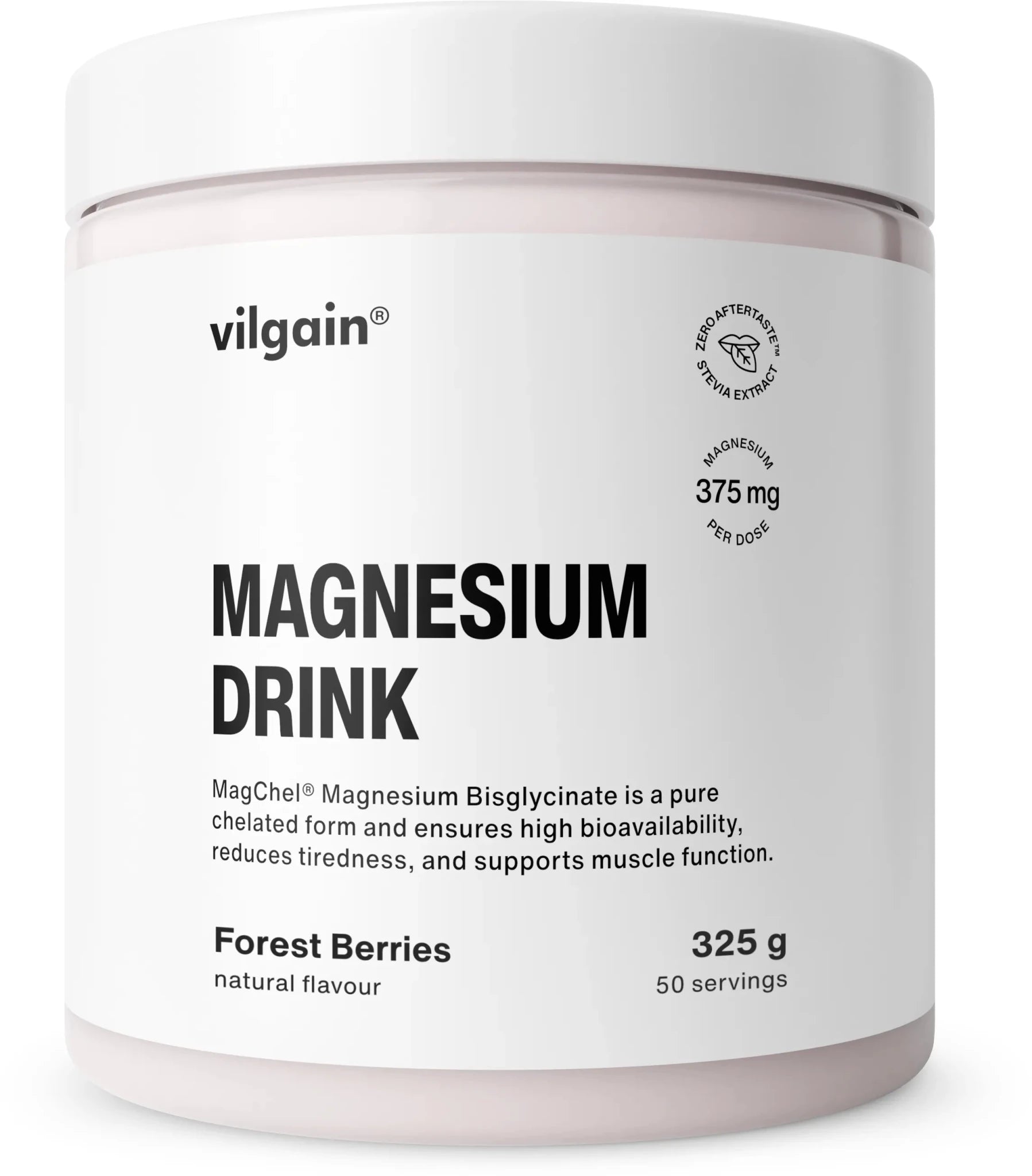 Vilgain Magnesium Drink – magnio bisglicinatas milteliai gėrimui (325 g) - Realsport.lt
