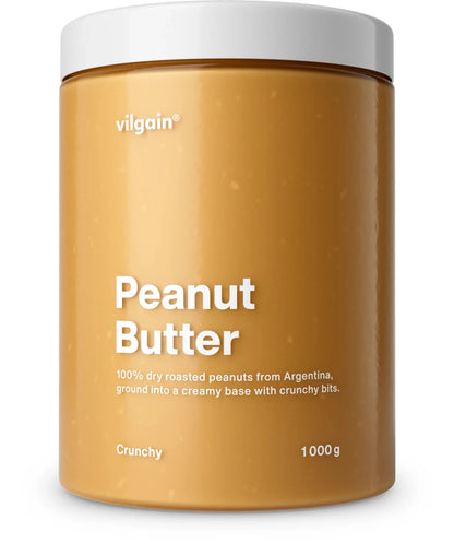 Vilgain Peanut Butter Crunchy – traškus žemės riešutų sviestas 1000 g - Realsport.lt