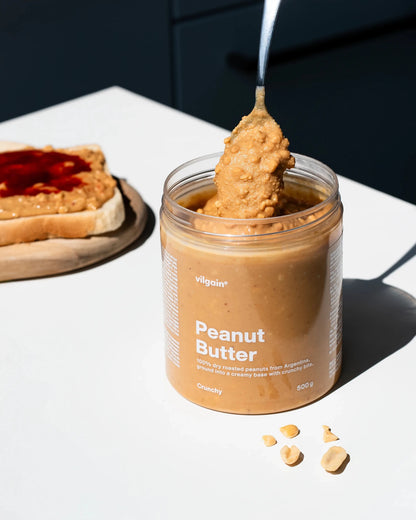 Vilgain Peanut Butter Crunchy – traškus žemės riešutų sviestas 1000 g - Realsport.lt